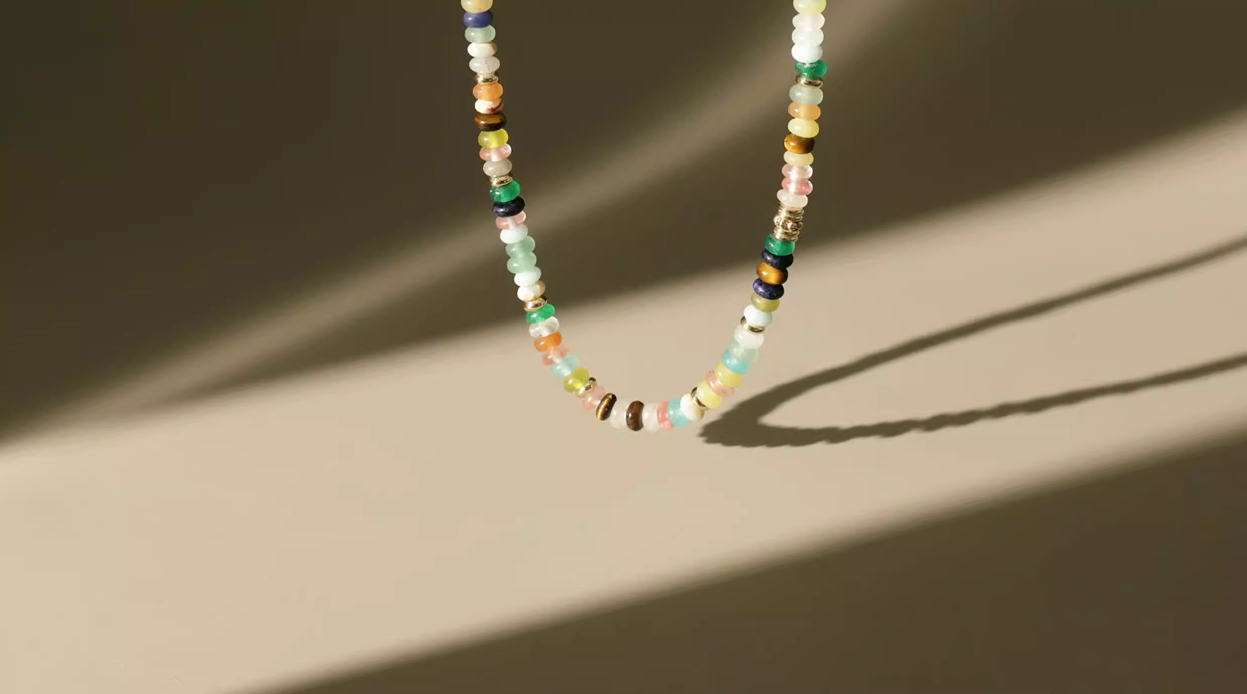 Light Luxury Niche Rainbow Guardian Necklace | Women’s New Dopamine Beaded Clavicle Chain thumbnail