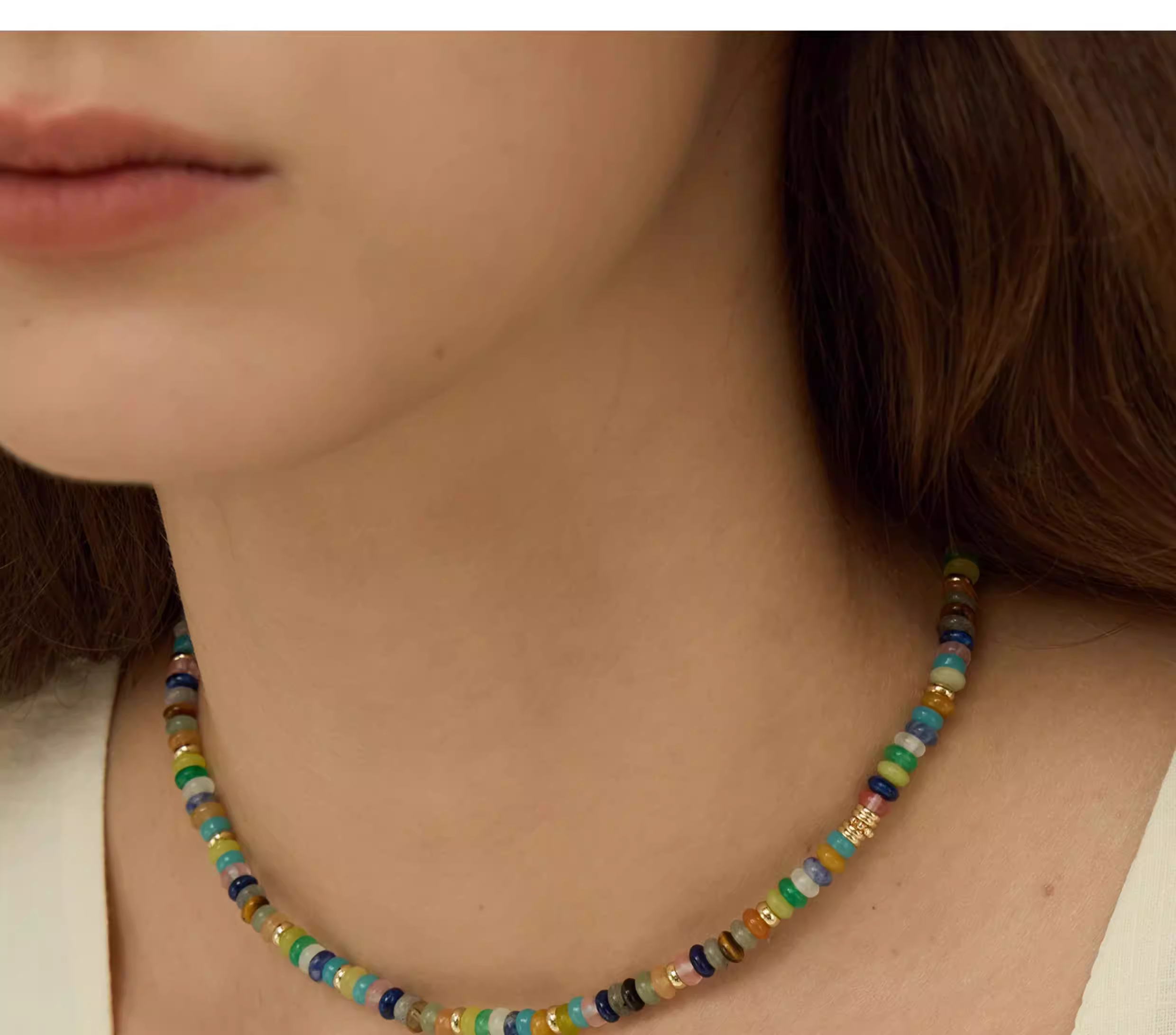 Light Luxury Niche Rainbow Guardian Necklace | Women’s New Dopamine Beaded Clavicle Chain thumbnail